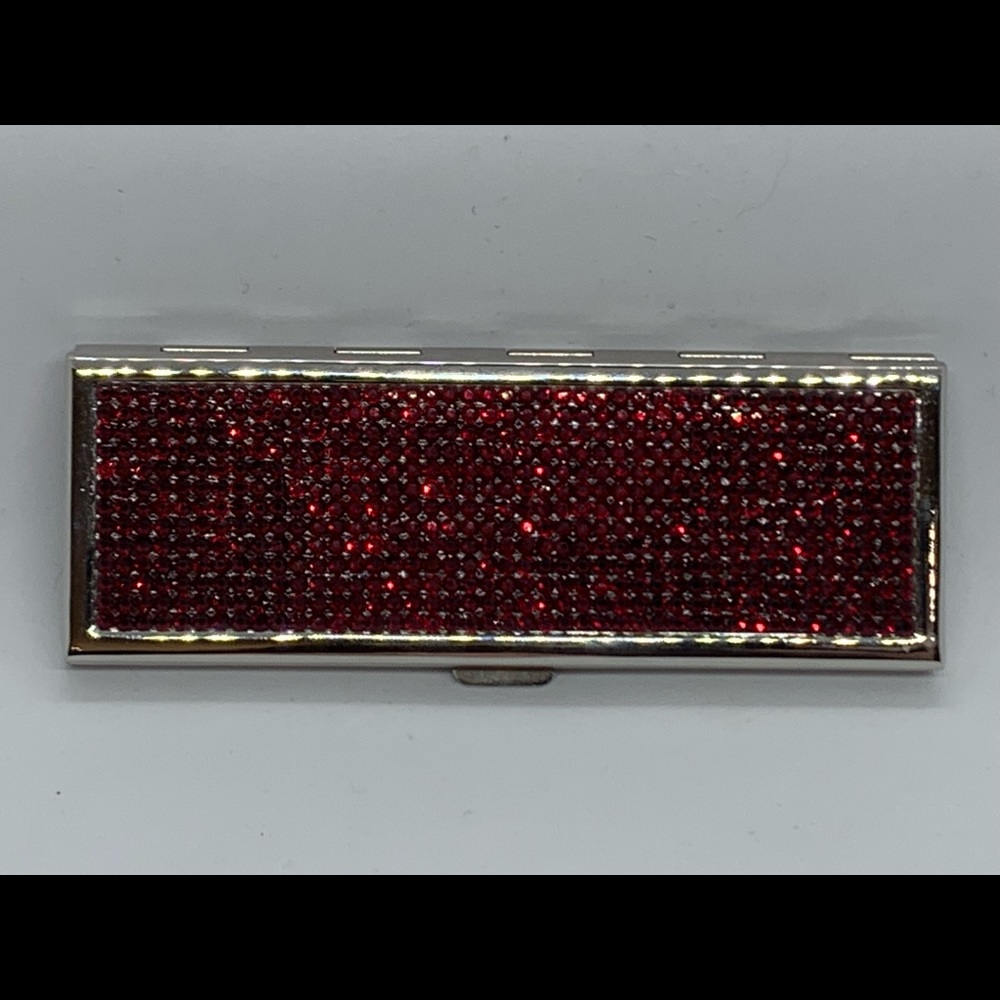 Judith Leiber Red Crystal Double Compact Mirror